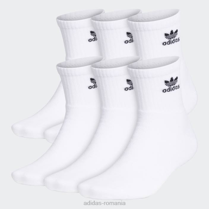 Adidas șosete albi trifoil sferturi 6 perechi adidas bărbați alb 2JBN21759