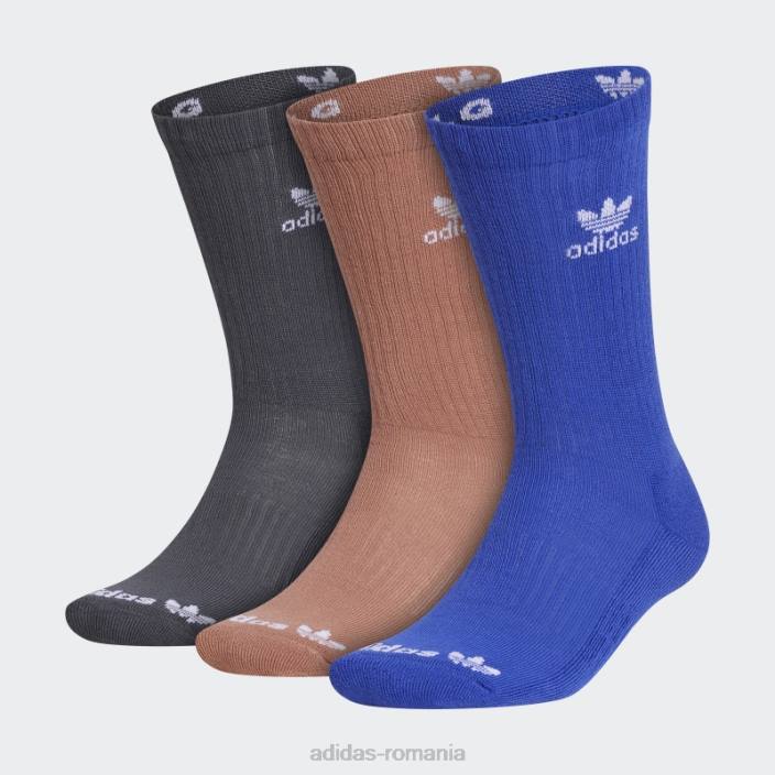 Adidas șosete crew trefoil albastru 3 perechi bărbați albastru/albastru zorilor/lut 2JBN21766