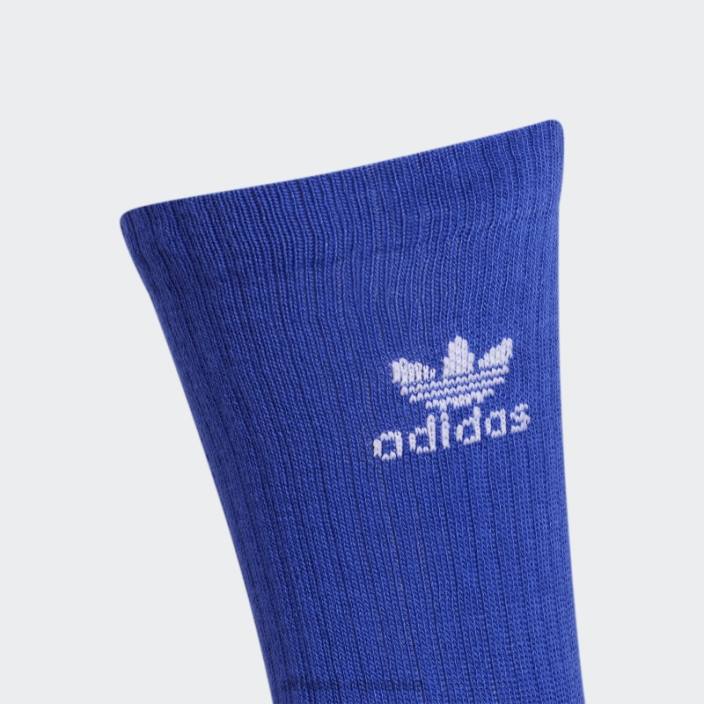 Adidas șosete crew trefoil albastru 3 perechi bărbați albastru/albastru zorilor/lut 2JBN21766