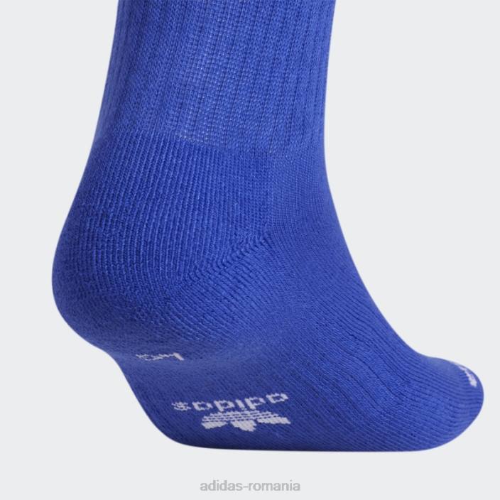 Adidas șosete crew trefoil albastru 3 perechi bărbați albastru/albastru zorilor/lut 2JBN21766