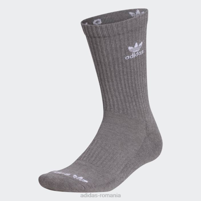 Adidas șosete de echipaj cu vopsea botanică gri mediu bărbați gri mediu/alb 2JBN21767