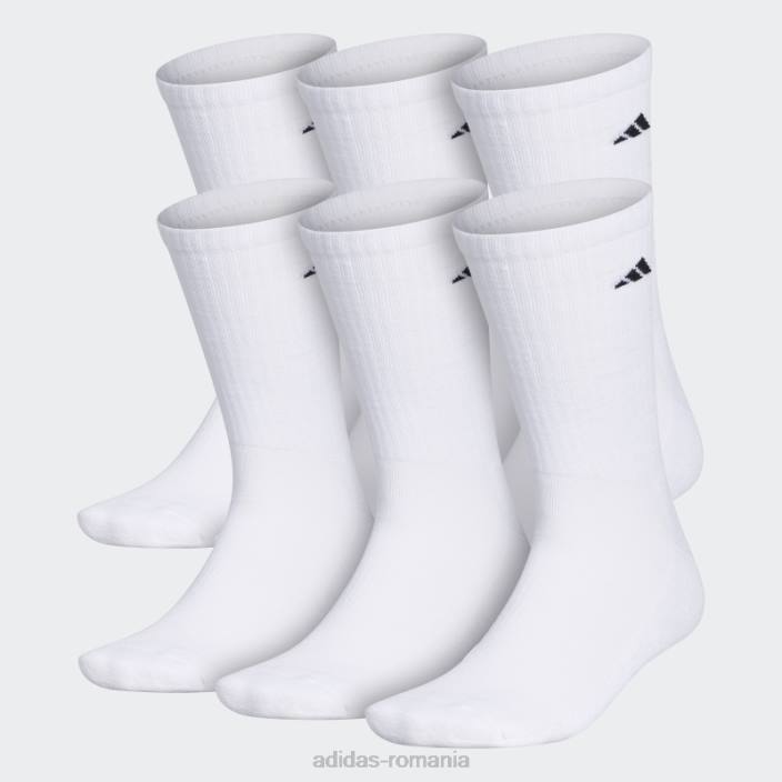 Adidas șosete echipaj cu perne atletice 6 perechi alb bărbați alb 2JBN21836