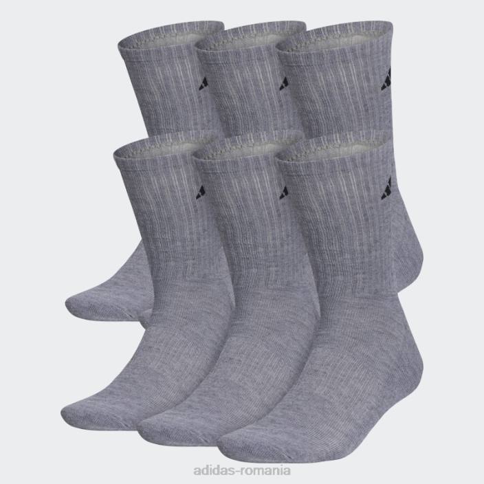 Adidas șosete echipaj cu perne atletice gri mediu 6 perechi xl bărbați gri mediu 2JBN21850
