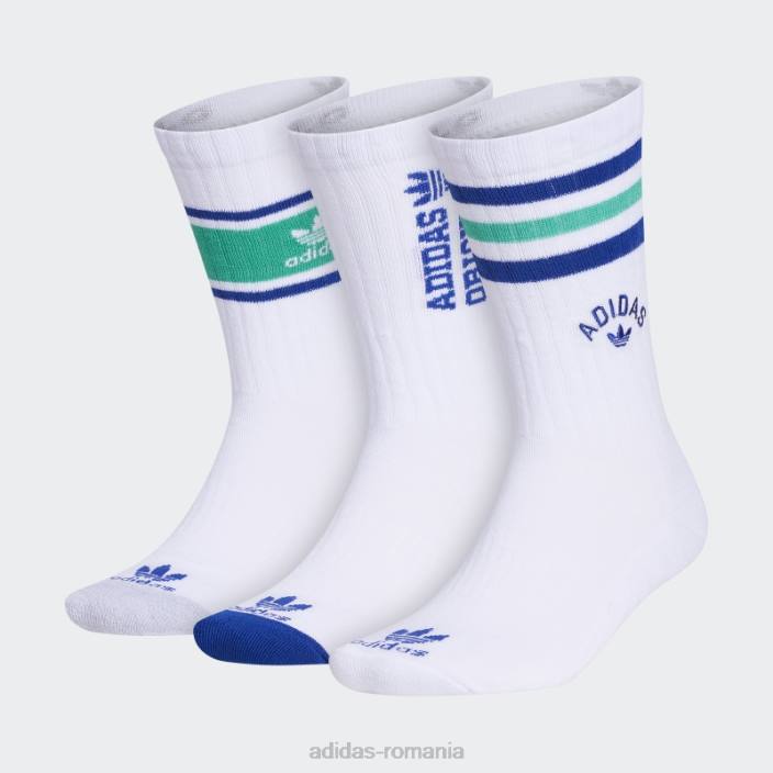 Adidas șosete noi prep crew 3 perechi alb adidas bărbați alb/albastru/verde 2JBN21756
