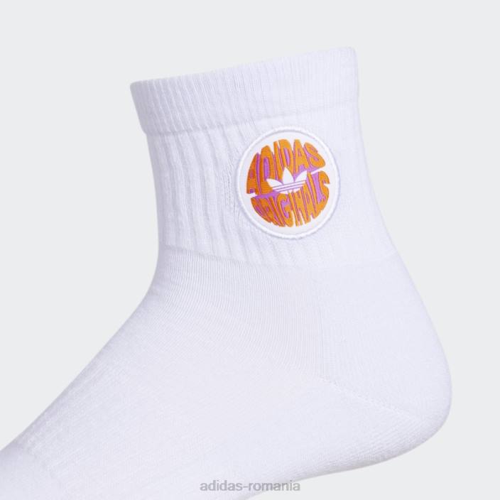 Adidas șosete sferturi spiralate 3 perechi albi bărbați alb/roz/portocaliu 2JBN21769
