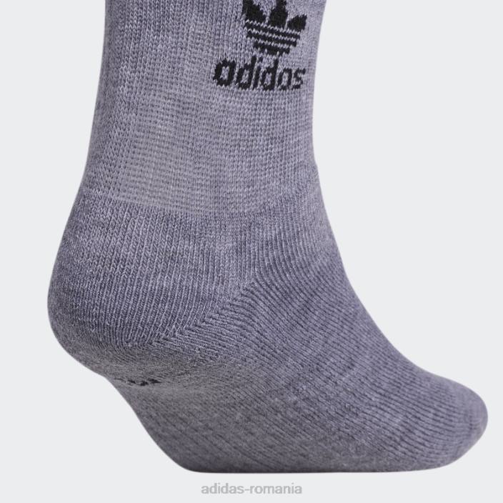 Adidas șosete sferturi trefoil 6 perechi gri mediu bărbați gri mediu 2JBN21751