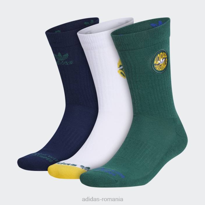 Adidas șosete spirale 3 perechi verzi bărbați verde/noapte indigo/alb 2JBN21770