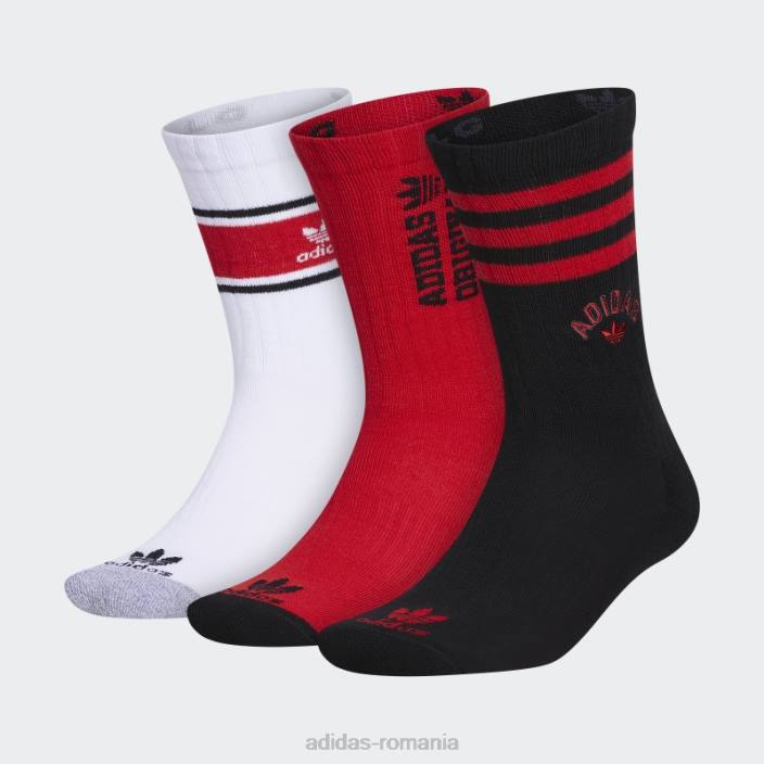 Adidas sosete negri new prep crew 3 perechi adidas bărbați negru/stacojiu/alb 2JBN21765