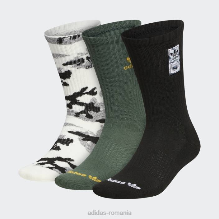 Adidas sosete negru camo serie crew 3 perechi adidas bărbați negru 2JBN21777