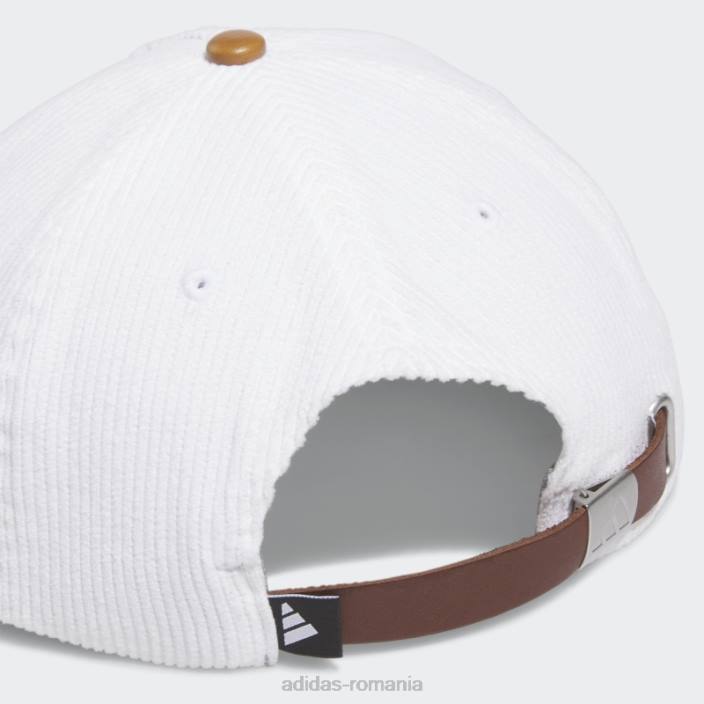 Adidas Capac de frânghie cu cinci panouri din piele catifea albă bărbați alb 2JBN15658