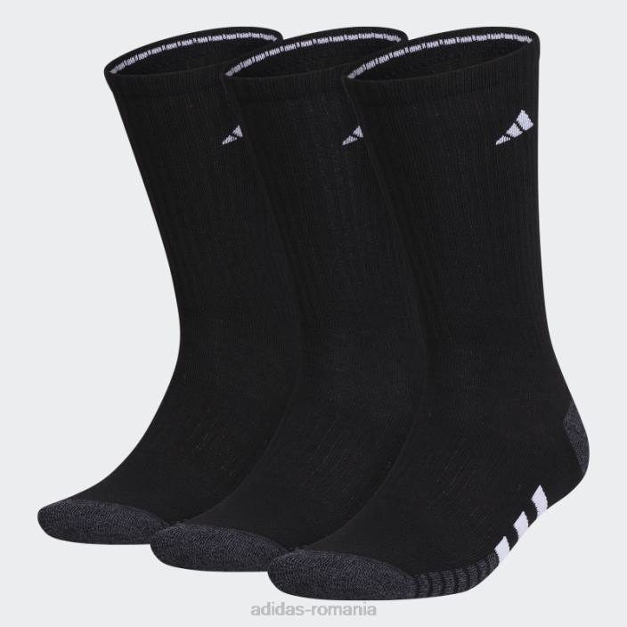 Adidas șosete cu perne de echipaj 3 perechi onix bărbați negru/onix/alb 2JBN8106