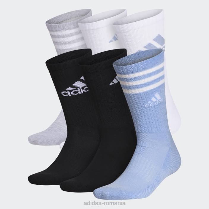 Adidas șosete cu perne mixte crew 6 perechi albastru alba bărbați albastru zori/alb/negru 2JBN8114
