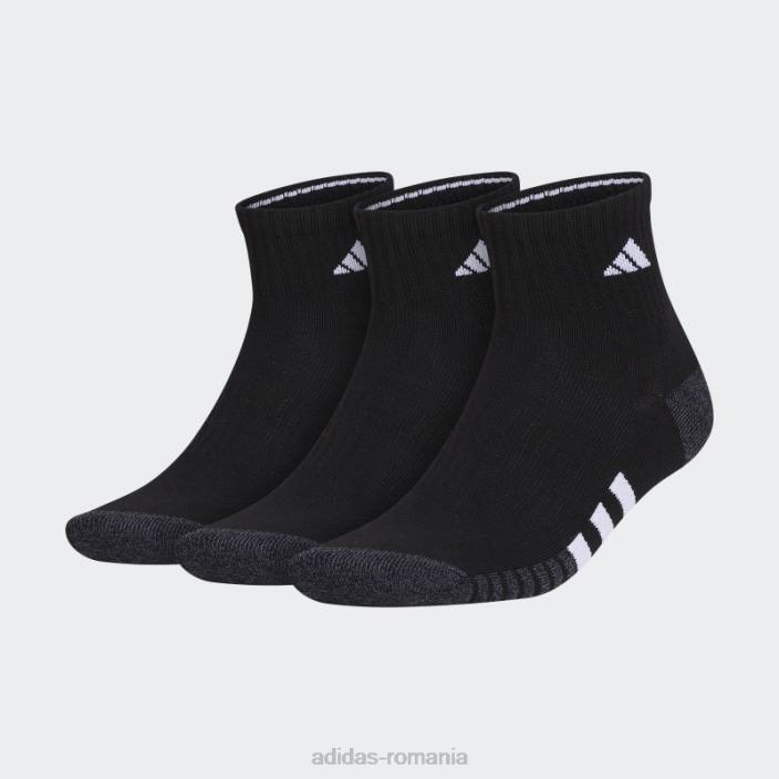 Adidas șosete sferturi căptușite 3 perechi onix bărbați negru/onix/alb 2JBN8103