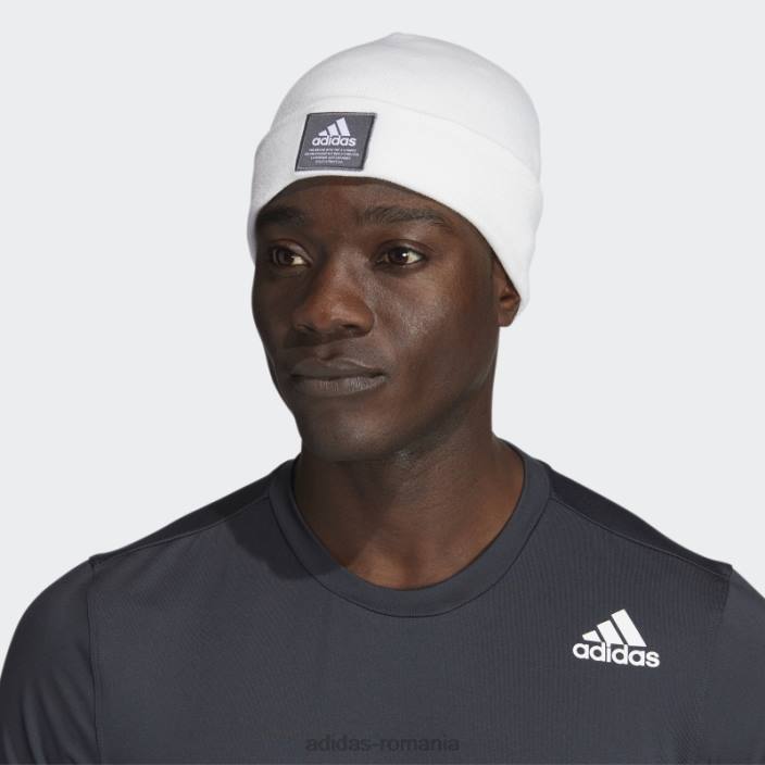 Adidas beanie albă cu manșetă cu amplificator bărbați alb/gri 2JBN21670