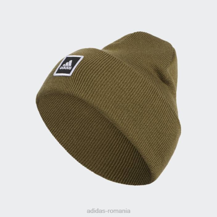 Adidas beanie cu manșetă lată măsline bărbați măsline/negru/alb 2JBN21626