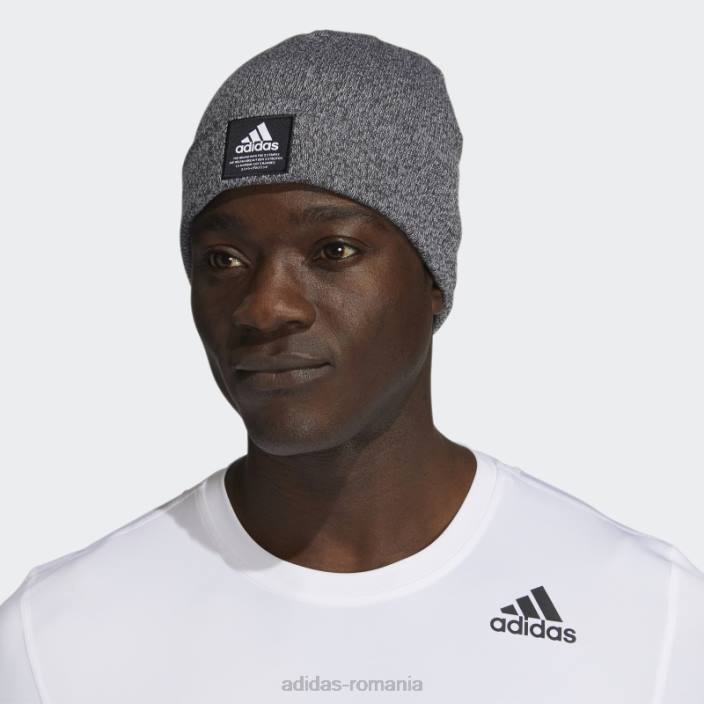 Adidas beanie neagră cu manșetă cu amplificator bărbați alb negru 2JBN21646