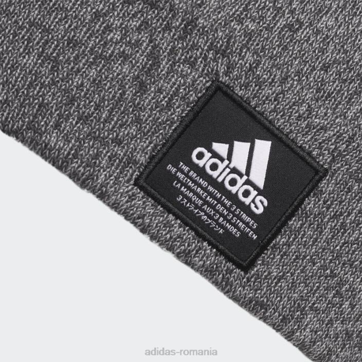 Adidas beanie neagră cu manșetă cu amplificator bărbați alb negru 2JBN21646