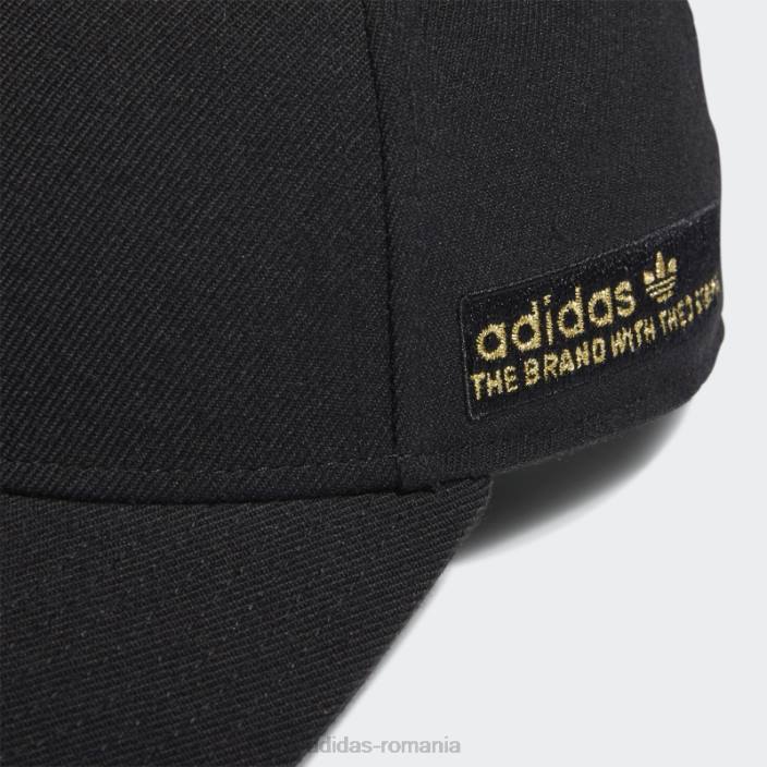 Adidas pălărie neagră cu cadru snapback bărbați negru/auriu metalic 2JBN21622