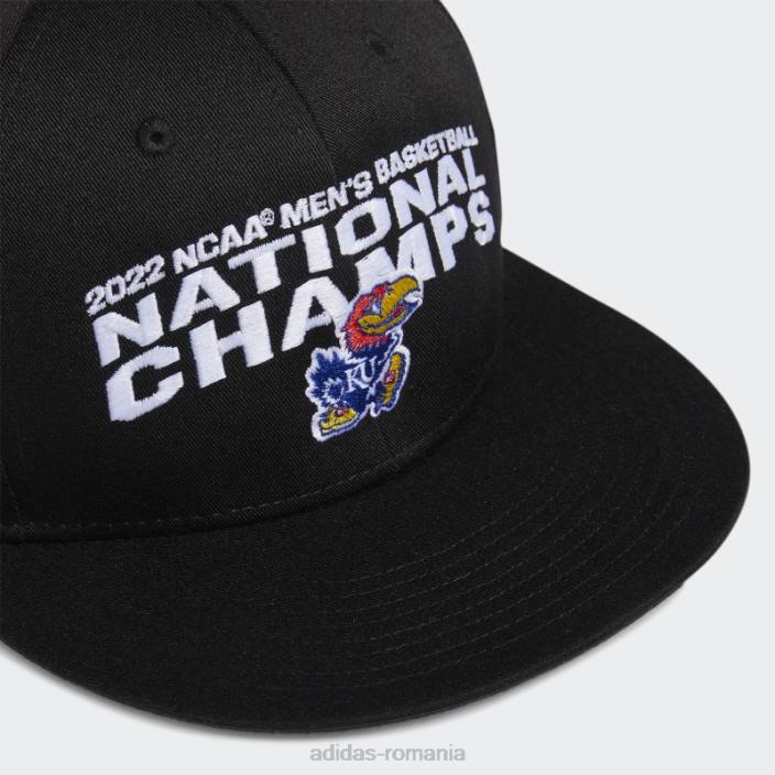 Adidas pălărie neagră pentru bărbați din Kansas 2022 pentru campionatul național bărbați negru/multi 2JBN21731