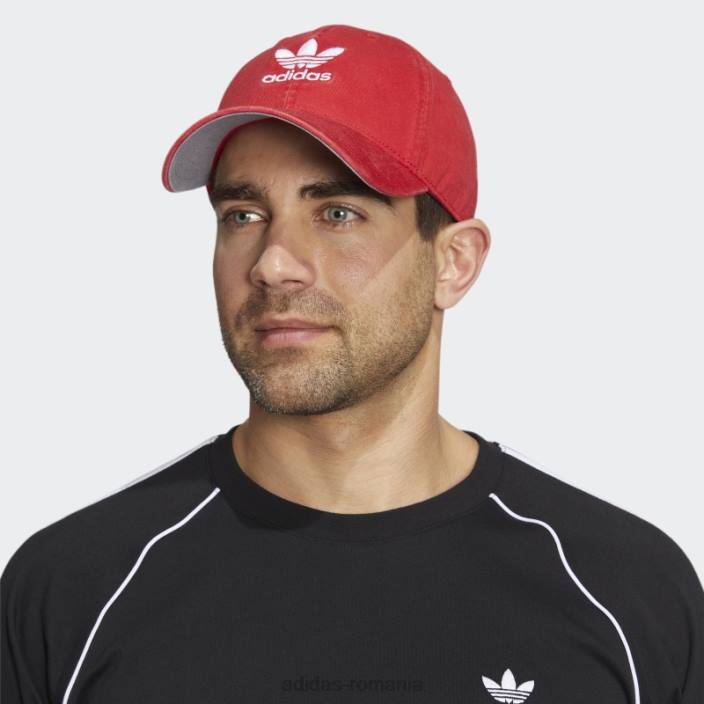 Adidas pălărie relaxată cu bretele stacojie bărbați stacojiu/alb 2JBN21620