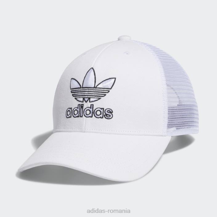 Adidas pălărie trucker albă structurată bărbați alb negru 2JBN21644