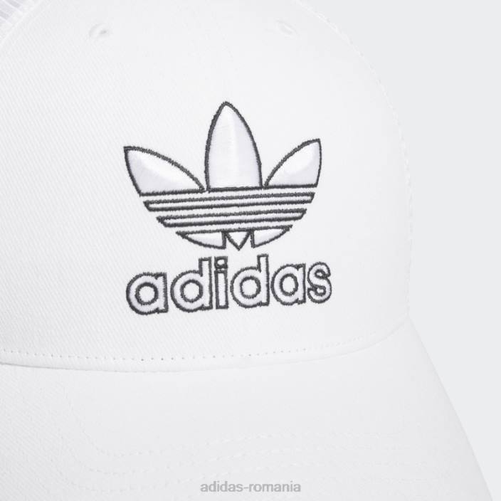 Adidas pălărie trucker albă structurată bărbați alb negru 2JBN21644