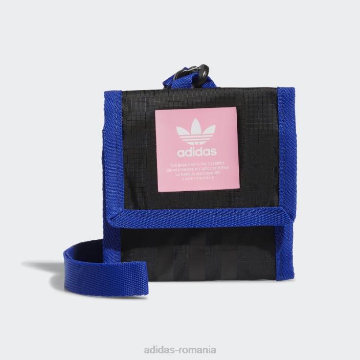 Adidas geanta crossbody cu lanyard albastru bărbați negru/albastru/roz 2JBN21512