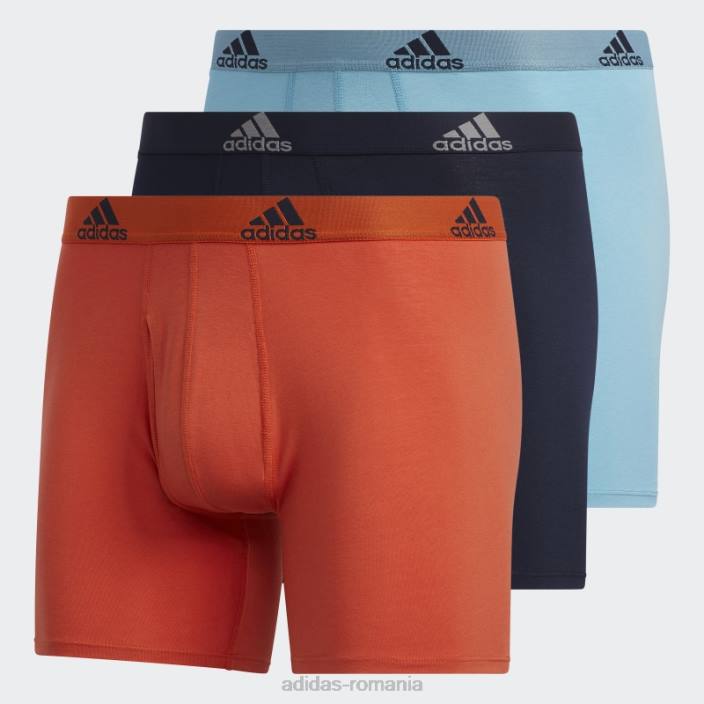 Adidas Boxer albastru din bumbac elastic 3 perechi adidas bărbați albastru/cerneală/roșu 2JBN21921