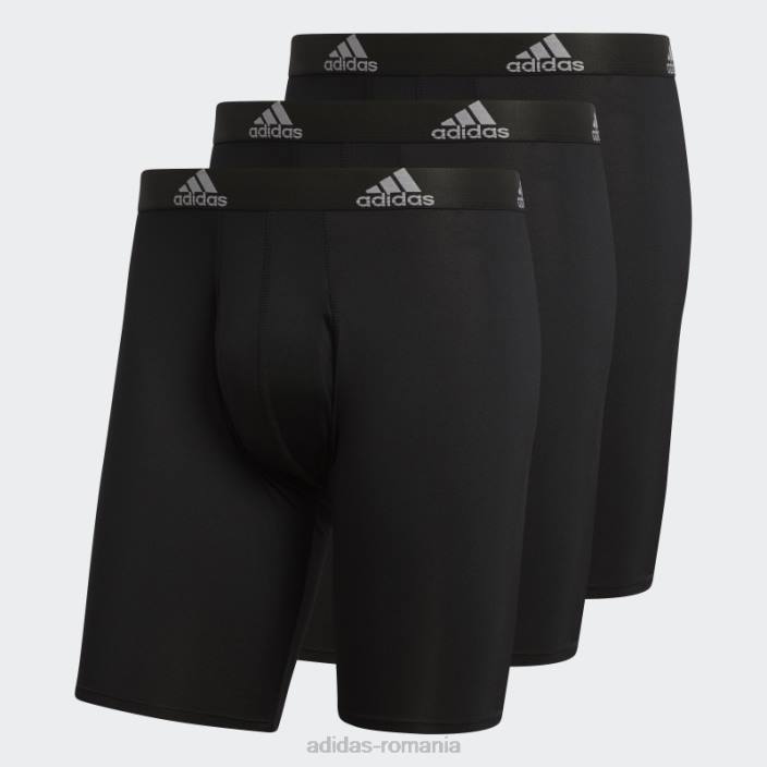 Adidas Boxer lungi negri performanti 3 perechi bărbați negru 2JBN21898