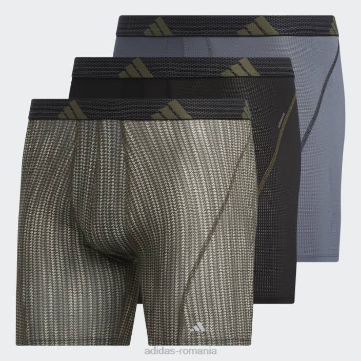 Adidas Slip boxer grafic din plasă de performanță 3 perechi măsline puternic bărbați măslin puternic/negru 2JBN21920