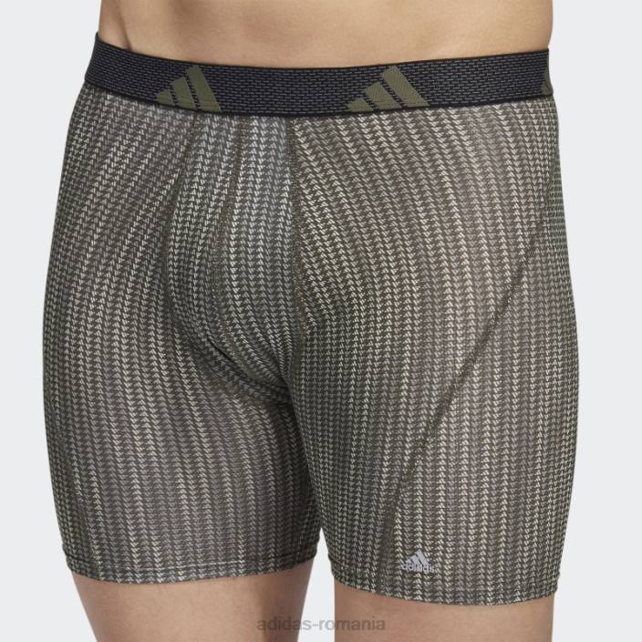 Adidas Slip boxer grafic din plasă de performanță 3 perechi măsline puternic bărbați măslin puternic/negru 2JBN21920