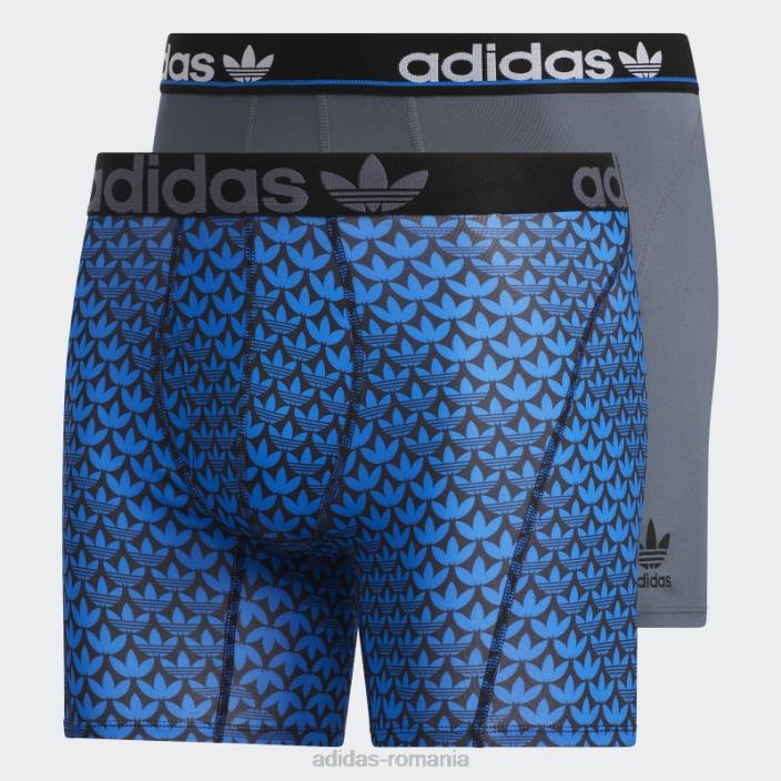 Adidas slip boxer trefoil 2 perechi pasăre albastră bărbați pasăre albastră/neagră/onix 2JBN21913