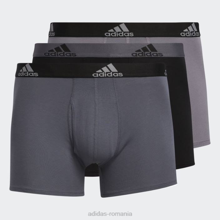 Adidas slip din bumbac elastic gri 3 perechi bărbați gri 2JBN21893