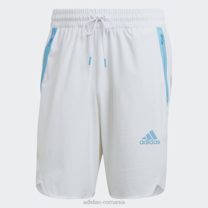 Adidas alb conceput pentru pantaloni scurți pentru ziua jocului bărbați alb 2JBN21095