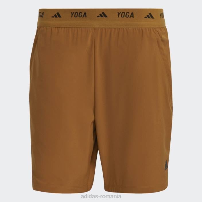 Adidas pantaloni scurți 2 în 1 pentru antrenament yoga bronz bărbați bronz/negru 2JBN21113