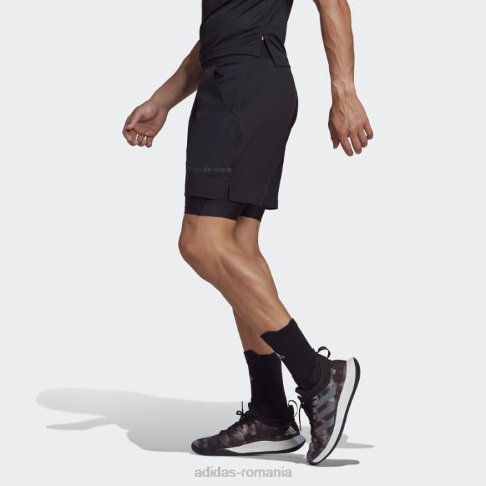 Adidas pantaloni scurți 2 în 1 serie us tenis negru bărbați negru 2JBN21038