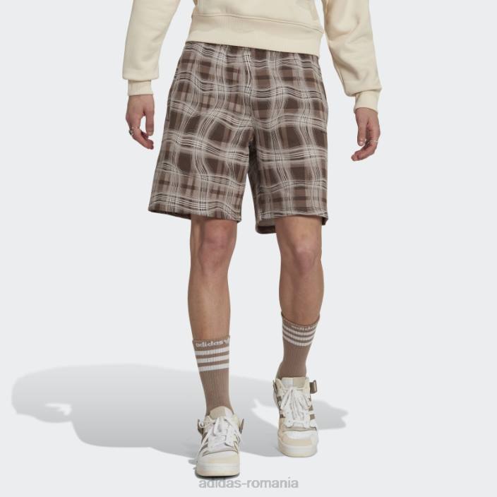 Adidas pantaloni scurți adidas cu imprimeu maro cretos bărbați maro cretos 2JBN21003