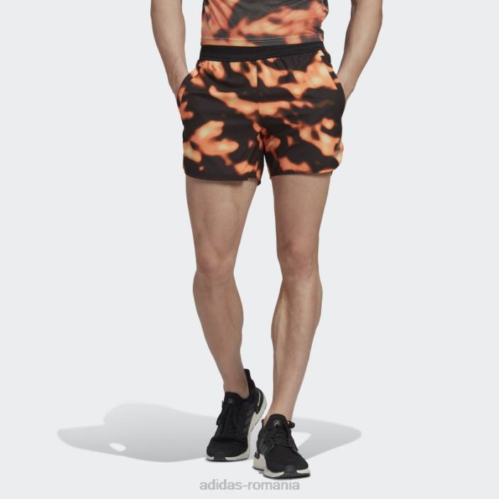 Adidas pantaloni scurți aop grafic multicolor run icons logo bărbați multicolor/galben/portocaliu/negru 2JBN21029