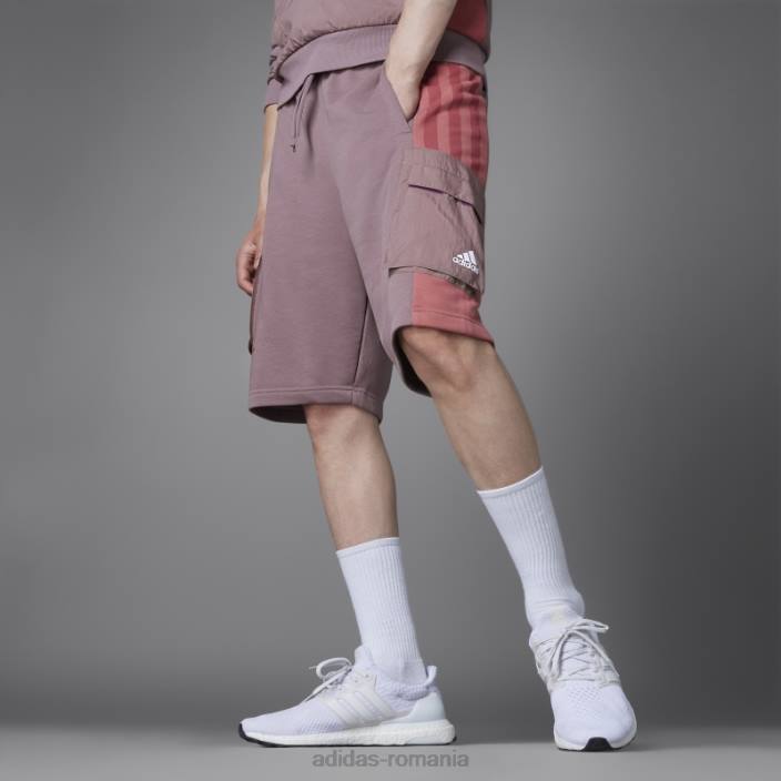 Adidas pantaloni scurți colorblock french terry violet adidas bărbați Violet 2JBN21018