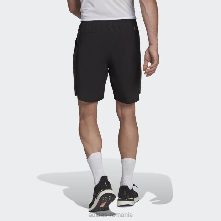 Adidas pantaloni scurți cu 3 dungi reflectorizanți, iconițe negre ale alergării bărbați negru 2JBN21059