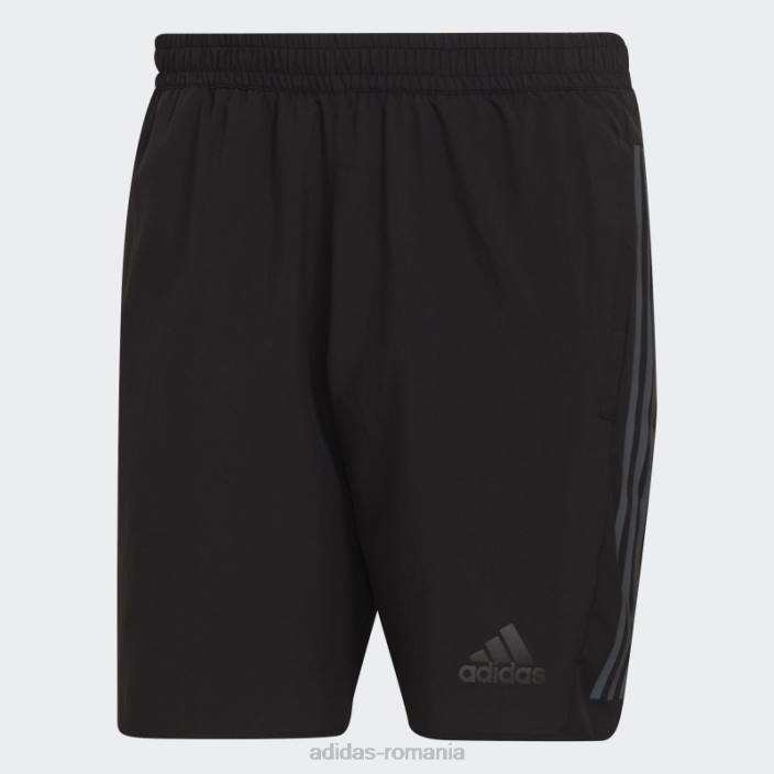Adidas pantaloni scurți cu 3 dungi reflectorizanți, iconițe negre ale alergării bărbați negru 2JBN21059