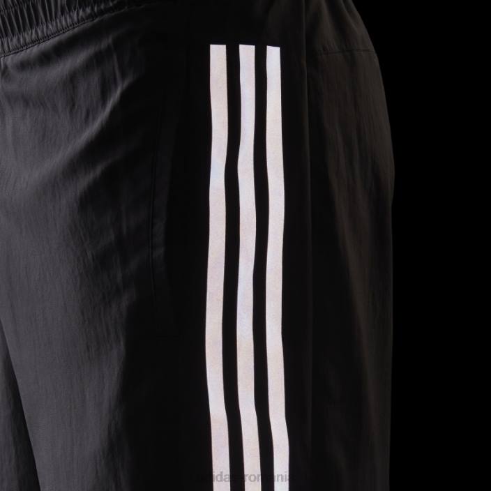 Adidas pantaloni scurți cu 3 dungi reflectorizanți, iconițe negre ale alergării bărbați negru 2JBN21059
