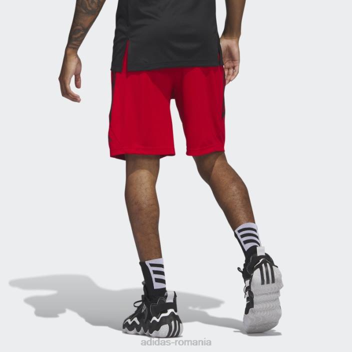 Adidas pantaloni scurți de baschet legends 3 dungi stacojiu fierbinte bărbați stacojiu/negru 2JBN21090