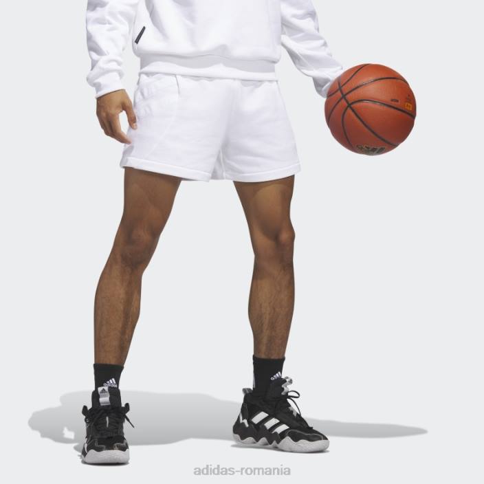 Adidas pantaloni scurți de călătorie harden alb bărbați alb 2JBN21098
