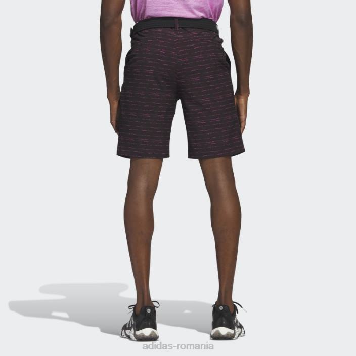 Adidas pantaloni scurți de golf de 9 inci cu textura neagră bărbați negru/fucsia 2JBN21022