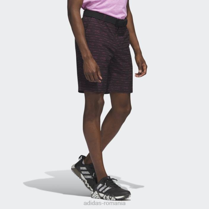 Adidas pantaloni scurți de golf de 9 inci cu textura neagră bărbați negru/fucsia 2JBN21022