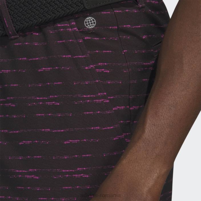Adidas pantaloni scurți de golf de 9 inci cu textura neagră bărbați negru/fucsia 2JBN21022