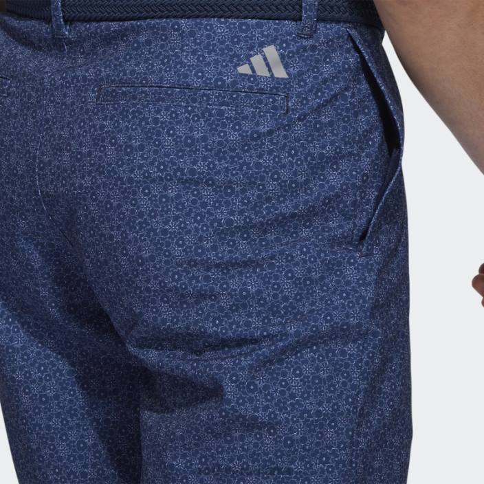 Adidas pantaloni scurți de golf imprimați ultimate365 de nouă inci, bleumarin, adidas bărbați bleumarin/alb 2JBN21120