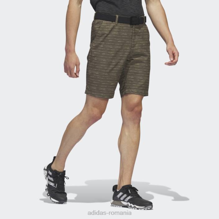 Adidas pantaloni scurți de golf texturați de 9 inch olive bărbați măsline/ cânepă 2JBN21122