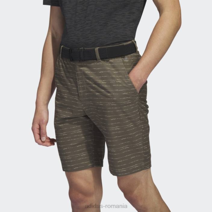 Adidas pantaloni scurți de golf texturați de 9 inch olive bărbați măsline/ cânepă 2JBN21122
